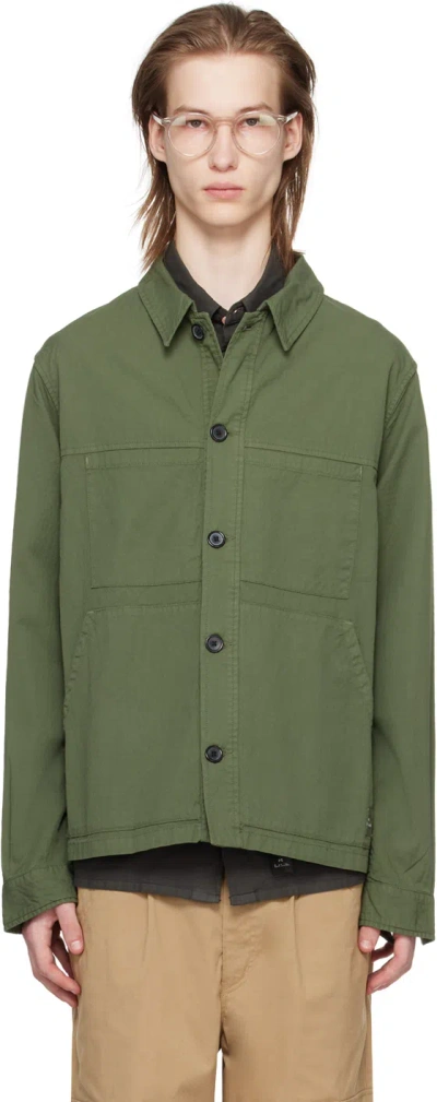 Ps By Paul Smith Green Pocket Shirt In 38 Greens