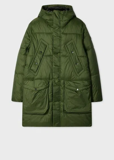 Ps By Paul Smith Green Recycled-nylon Padded Parka