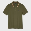 Ps By Paul Smith Green Broad Stripe Zebra Polo In Green