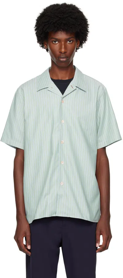 Ps By Paul Smith Green Striped Shirt In 34 Greens