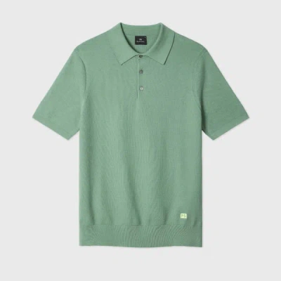 Ps By Paul Smith Green Textured Cotton Knitted Polo Shirt
