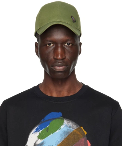 Ps By Paul Smith Green Zebra Logo Baseball Cap In 34 Greens