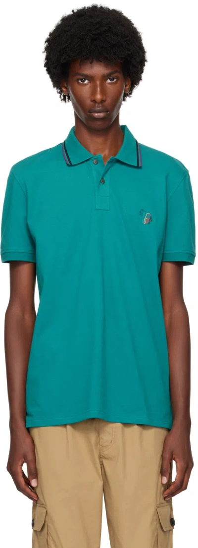 Ps By Paul Smith Logo-embroidered Polo Shirt In 37 Greens