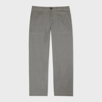 Ps By Paul Smith Grey Coated Slub-cotton Trousers