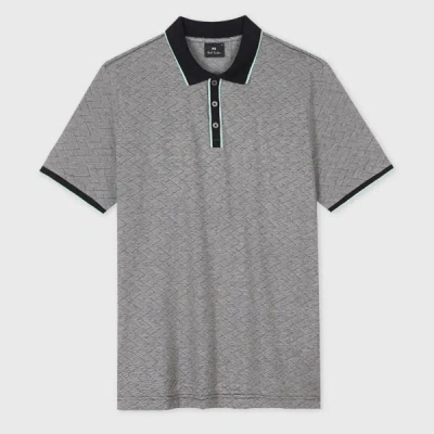 Ps By Paul Smith Grey Contrast-collar Polo Shirt Black