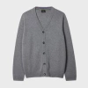 Ps By Paul Smith Grey Merino Wool Cardigan In Gray