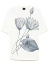 Ps By Paul Smith Ecru 'half Tone Floral' Print T-shirt White In 白色