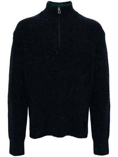 Ps By Paul Smith Half-zip Jumper In Blue