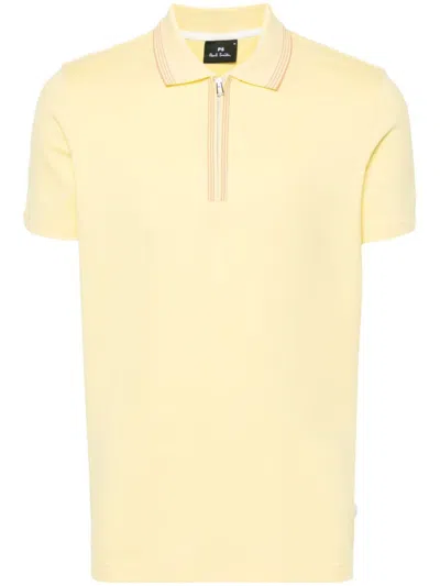 Ps By Paul Smith Half Zip Polo Shirt In Yellow