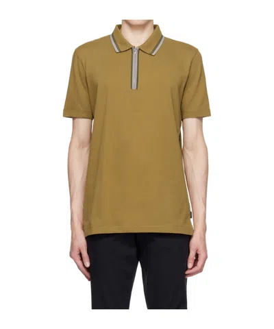 Ps By Paul Smith Half-zipper Short-sleeved Polo Shirt In Green