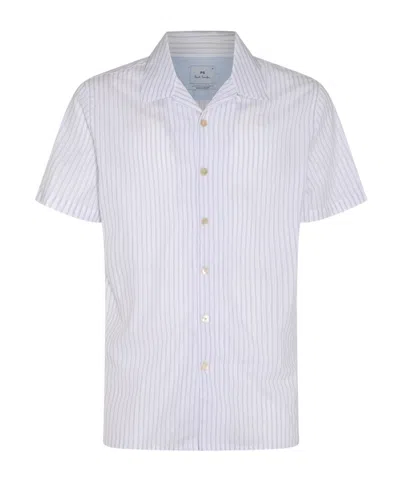 Ps By Paul Smith Halo-stripe Cotton Shirt In White
