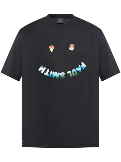 Ps By Paul Smith Happy Gradient-print T-shirt In Black