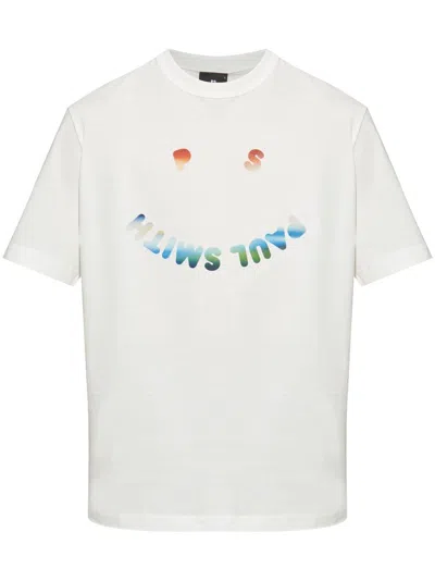 Ps By Paul Smith White Graphic Crew Neck T-shirt