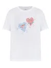 Ps By Paul Smith Ps Paul Smith Heart Printed Crewneck T In White