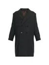 Ps By Paul Smith Herringbone Double-breasted Coat In Grey