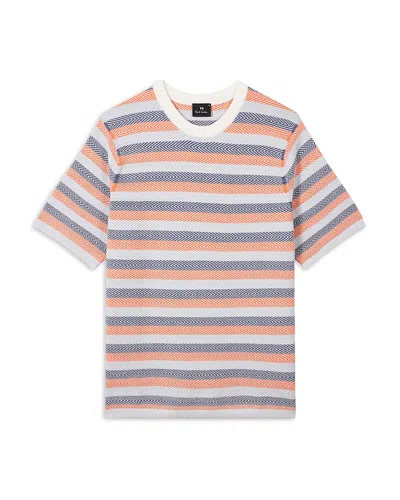 Ps By Paul Smith Herringbone Striped Knit Tee In Multi