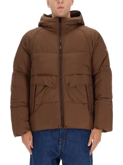 Ps By Paul Smith Hooded Jacket In Brown