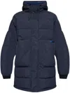 Ps By Paul Smith Mens Very Dark Navy Brand-print Hooded Shell Coat In Blue
