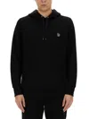 Ps By Paul Smith Ps Paul Smith Logo Hooded Cotton Sweatshirt In Black