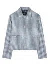 Ps By Paul Smith Houndstooth Button-fastening Jacket In Gray