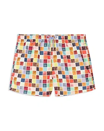 Ps By Paul Smith Ink Square Drawstring 4 Swim Trunks In 92