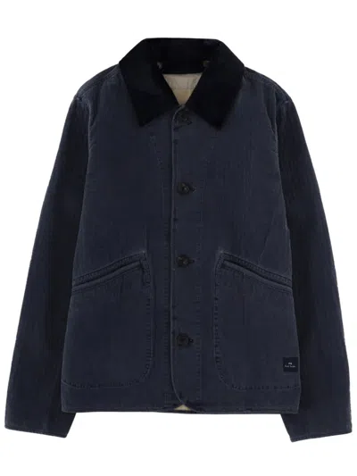 Ps By Paul Smith Jacket With Collar In Blue