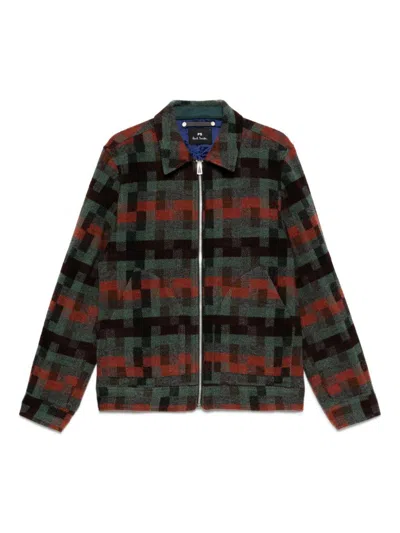 Ps By Paul Smith Jacket With Geometric Pattern And Zip Ps Paul Smith