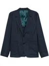 Ps By Paul Smith Dark Navy Wool And Cotton-blend Blazer Blue In Blue