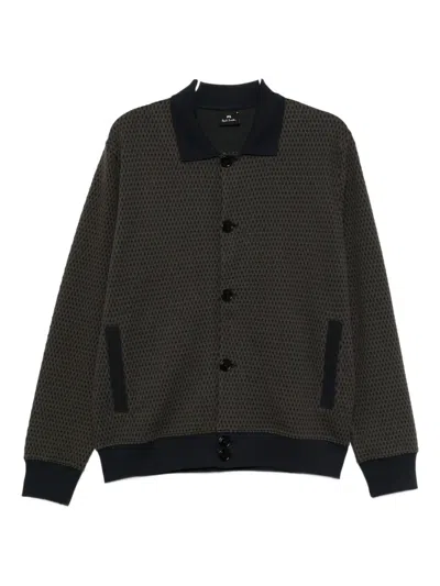 Ps By Paul Smith Jacquard Cardigan In Blue