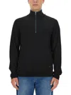 Ps By Paul Smith Ps Paul Smith Mens Zip Neck Sweater In Black