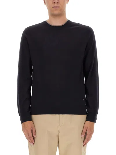 Ps By Paul Smith Ps Paul Smith Logo Embroidered Crewneck Jumper In Blue