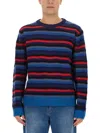 Ps By Paul Smith Ps Paul Smith Jersey With Stripe Pattern In Blue