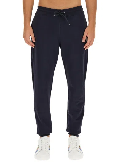 Ps By Paul Smith Jogging Pants With Zebra Patch In Blue