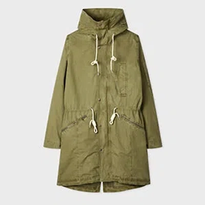 Ps By Paul Smith Khaki Cotton Fishtail Parka Green