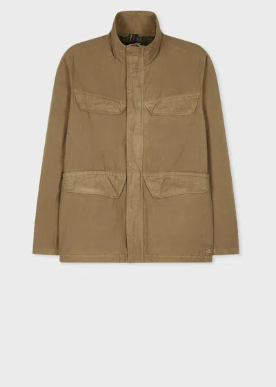 Ps By Paul Smith Khaki Cotton-linen Field Jacket Green