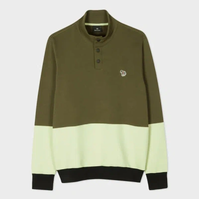 Ps By Paul Smith Khaki Zebra Polo In 36b Greens