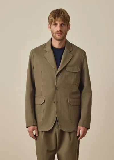 Ps By Paul Smith Khaki Cotton-twill Utility Blazer Grey In Gray