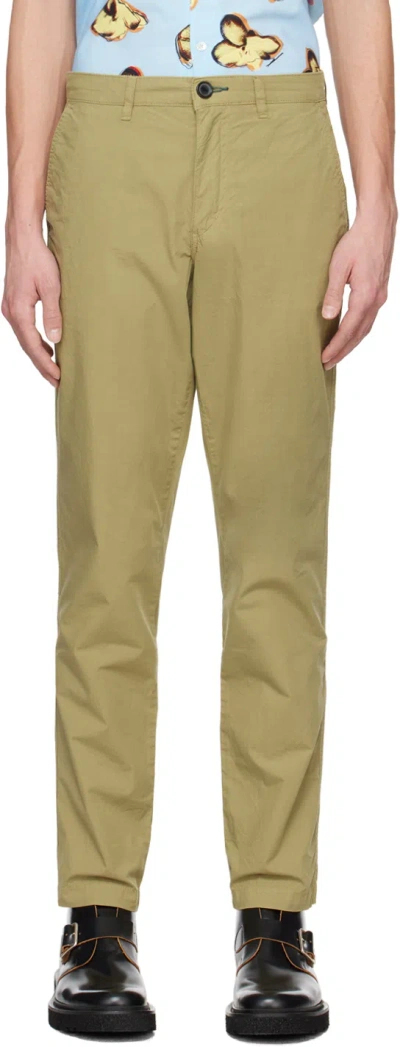 Ps By Paul Smith Khaki Four-pocket Trousers In 35 Greens