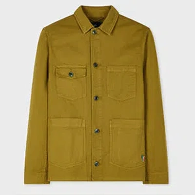 Ps By Paul Smith Khaki Garment-dye 'broad Stripe Zebra' Cotton Work Jacket Green
