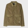 Ps By Paul Smith Khaki Garment Dye Nylon Shirt Jacket Green In Green