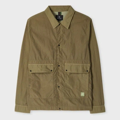 Ps By Paul Smith Khaki Garment Dye Nylon Shirt Jacket Green