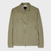 Ps By Paul Smith Khaki Green Coated Slub Cotton Zip Jacket In Green