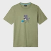 Ps By Paul Smith Khaki Green 'fishing Chair' Print T-shirt In Green