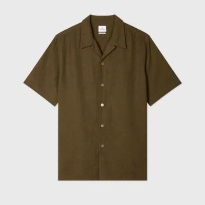 Ps By Paul Smith Khaki Green Lyocell-cotton Short-sleeve Shirt