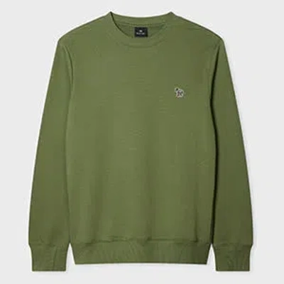 Ps By Paul Smith Khaki Green Organic Cotton Zebra Logo Sweatshirt