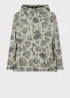 PS BY PAUL SMITH KHAKI 'HALF TONE FLORAL' PRINT RECYCLED-POLYESTER JACKET BROWN