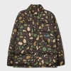 Ps By Paul Smith Khaki 'happy' Floral Camo Print Wadded Jacket Green In Green