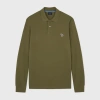 Ps By Paul Smith Green Zebra Long Sleeve Polo In Green