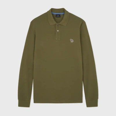 Ps By Paul Smith Green Zebra Long Sleeve Polo