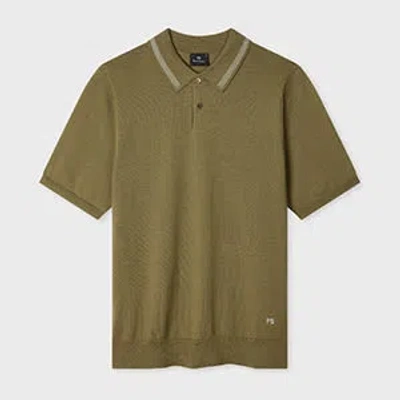 Ps By Paul Smith Khaki Merino Wool Polo Shirt Green